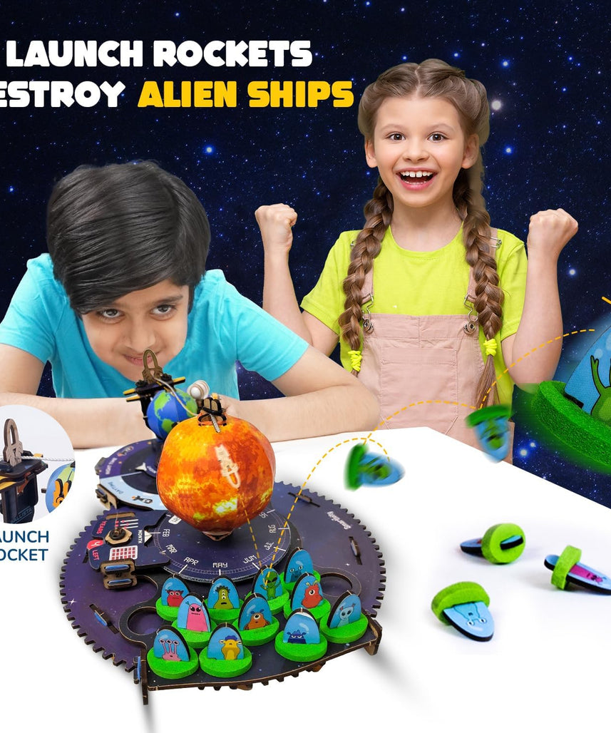 Smartivity DIY Space Shooters STEM Fun Toy, Educational & Construction Based Activity Game Kit for Kids 8 to 14, Best Birthday Gift for Boys & Girls