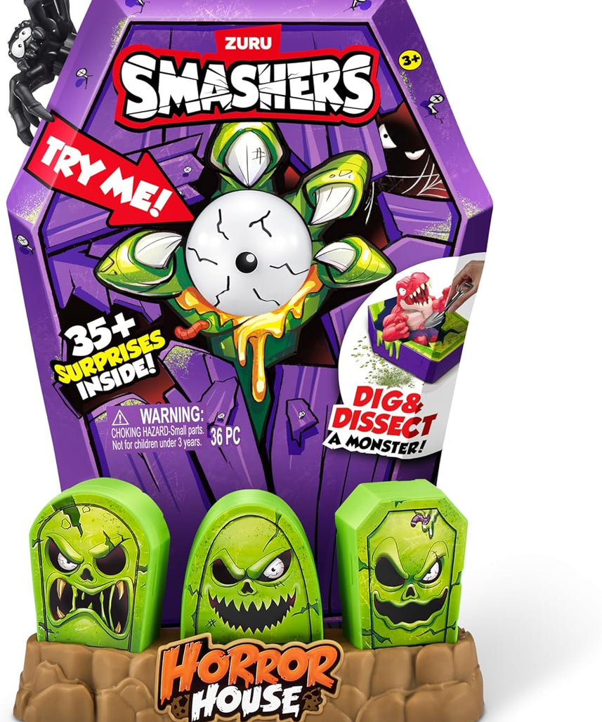 زورو سماشرز، منزل رعب كبير، السلسلة 1، مجموعة ألعاب مخيفة، أكثر من 35 مفاجأة، شخصيات قابلة للتجميع، بيض سماش، إكسسوارات مخيفة، أضواء وأصوات، حفر وتشريح، لعبة مغامرات للأطفال