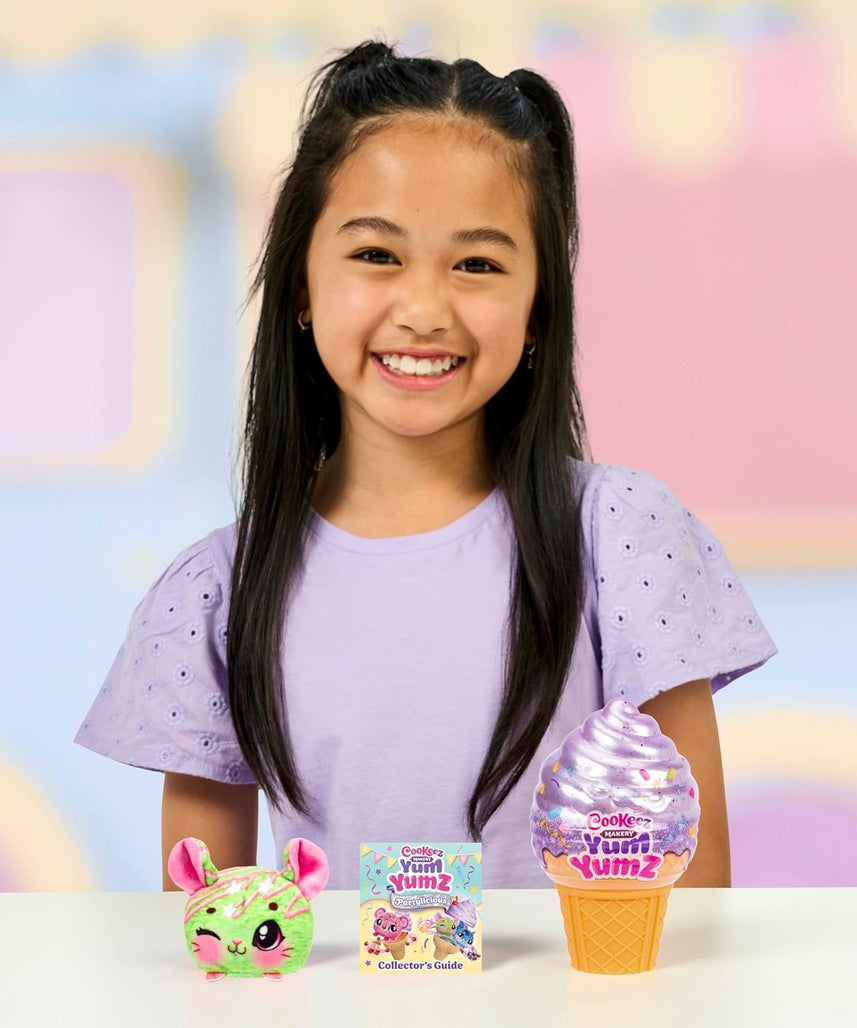 Cookeez Makery Yum Yumz Series-2 Single, Full of Fun and Full of Yum! Add Ingredients & Discover Super-Cute Scented Surprise Plush Pets Inside an Ice Cream Cone You Can Customize - Styles May Vary
