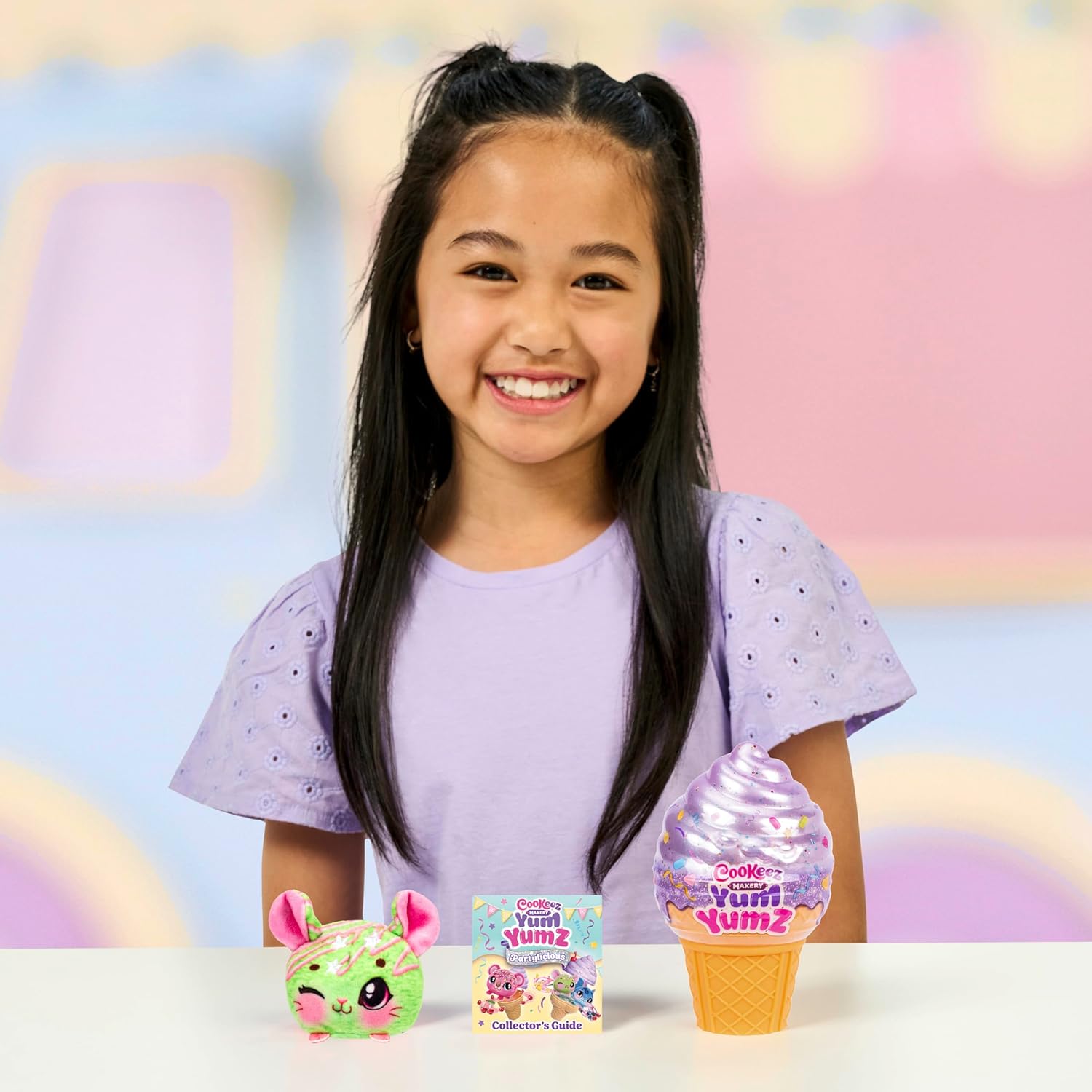 Cookeez Makery Yum Yumz Series-2 Single, Full of Fun and Full of Yum! Add Ingredients & Discover Super-Cute Scented Surprise Plush Pets Inside an Ice Cream Cone You Can Customize - Styles May Vary