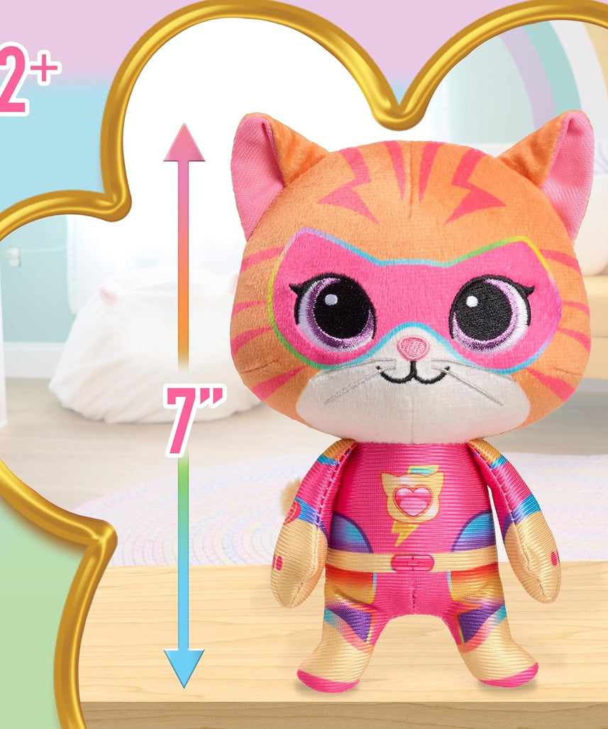 Just Play Disney Junior SuperKitties Su-Purr Charged 7-inch Small Ginny Plush Stuffed Animal, Ginny, Kitten, Kids Toys for Ages 2 Up