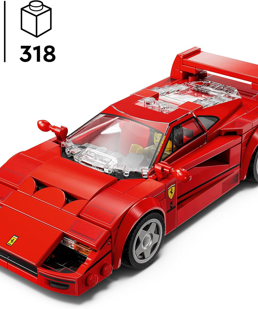 LEGO Speed Champions Ferrari F40 Supercar Buildable Vehicle, Toy Model Car for 9 Plus Year Old Boys and Girls, with Driver Minifigure, Kids' Bedroom Decoration, Gift Idea 76934
