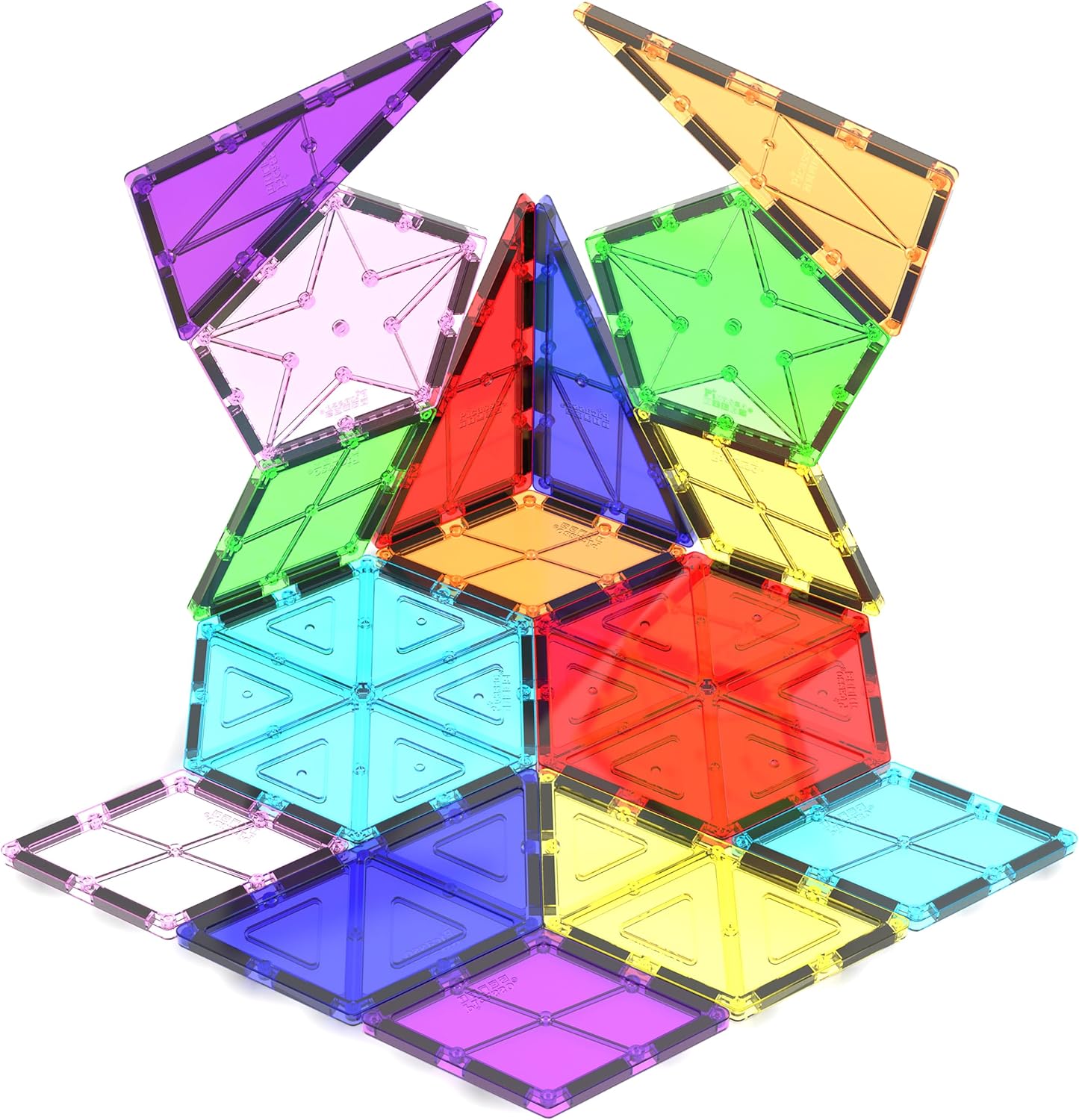 PicassoTiles 16 Piece Magnetic Building Block Set Geometry Shape Magnet Tiles Construction Toy STEM Learning Kit Educational Playset Playboard Pretend Play Stacking Blocks Child Brain Development PT16