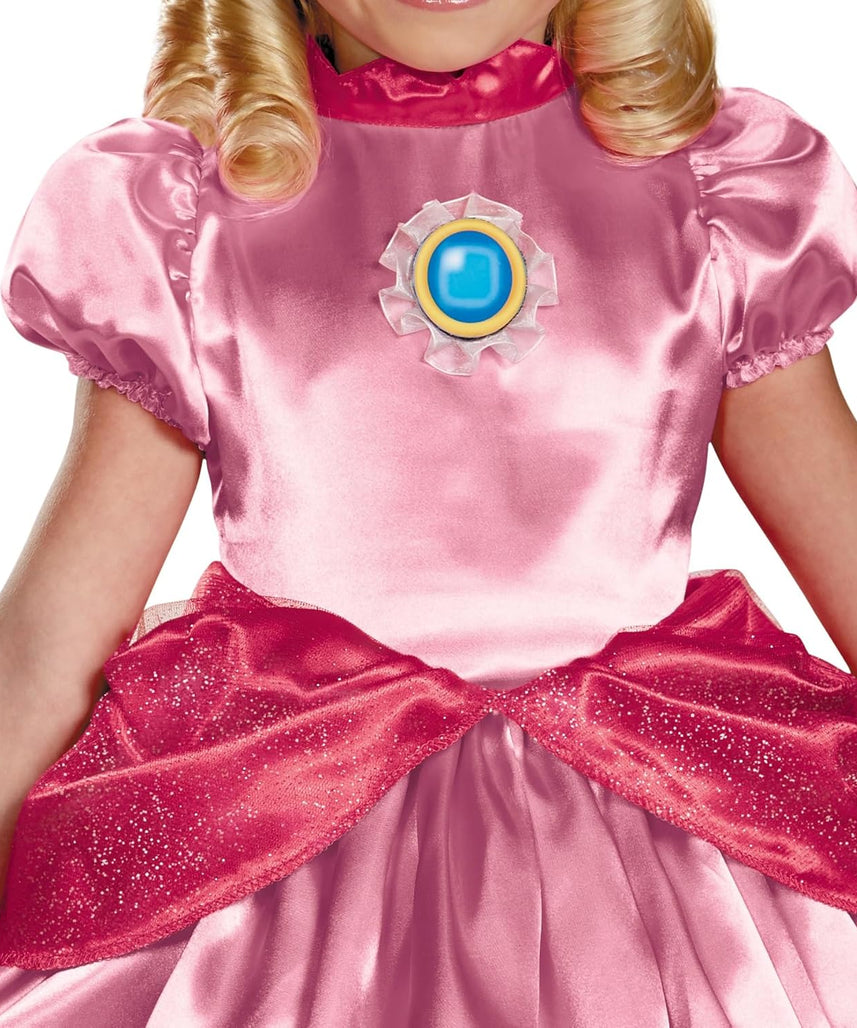 Disguise Nintendo Super Mario Brothers Princess Peach Girls Toddler Costume, Small/2T, Deep Pink