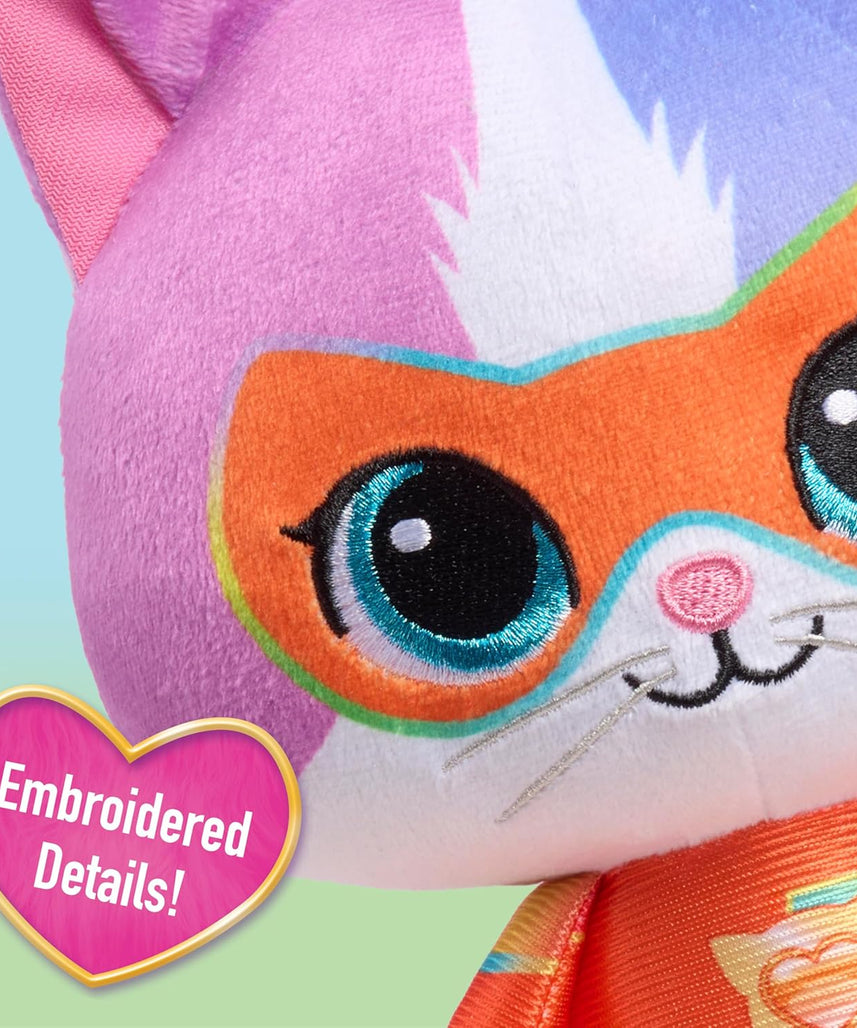 Just Play Disney Junior SuperKitties Buddy Plush Toy, Su-Purr Charged Kitten Stuffed Animal, Soft Plush, Kids 2+