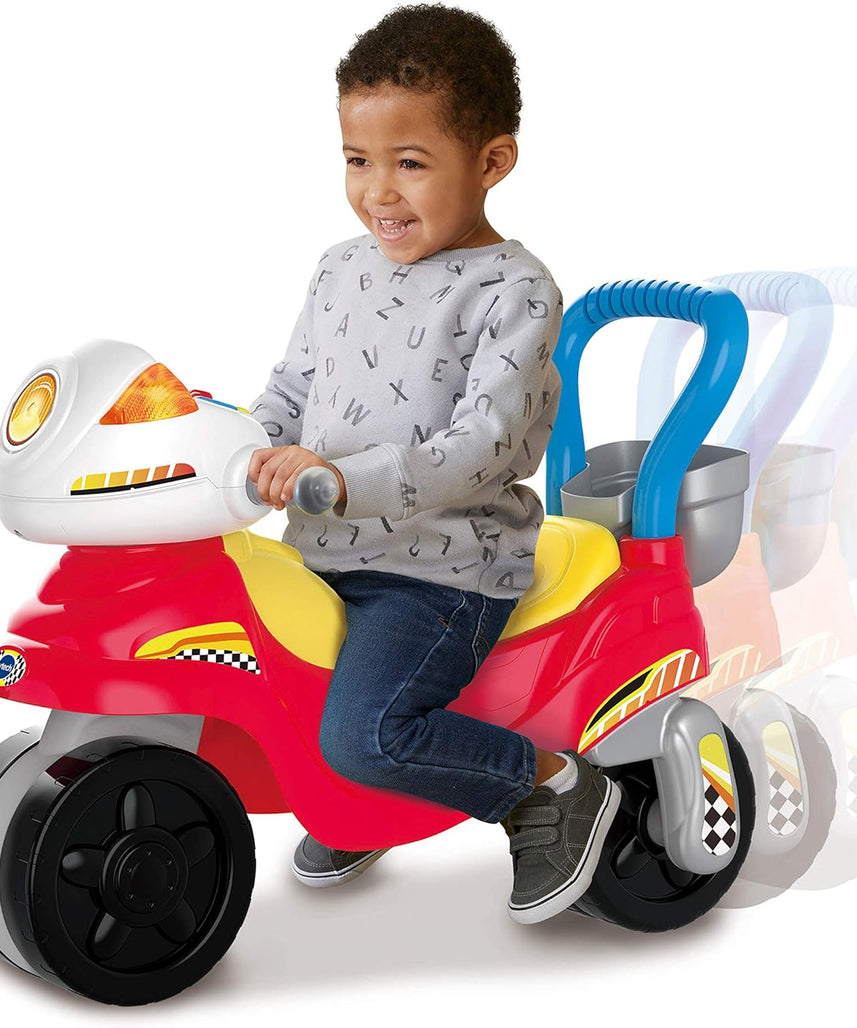 VTech 3-In-1 Ride with Me Motorbike, Baby Walker for Toddlers, Interactive Toy for Sensory Play, Educational Learning Games with Music, Ride On Toys for Role-Play, Suitable for 12 Months +