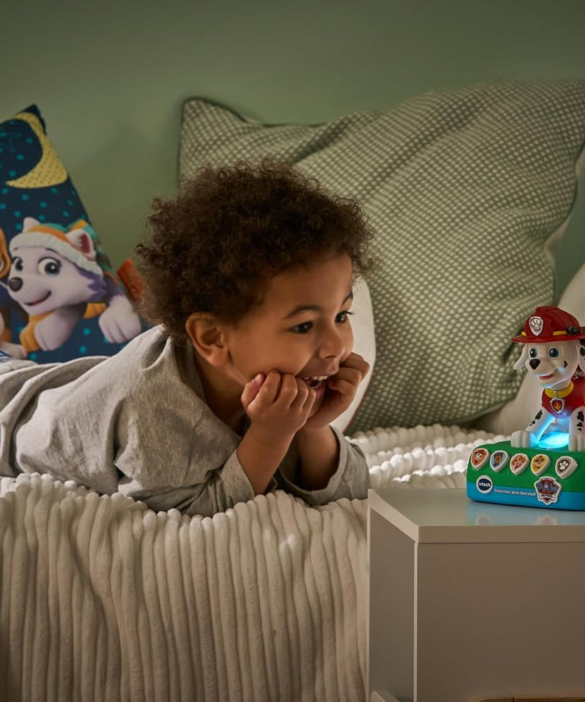 VTech PAW Patrol Storytime With Marshall, Interactive Storytelling Toy, 4 Engaging Stories, Music and Sounds, Night Light and Sleep Timer, Imaginative Screen-Free Play, Gift for Kids Ages 3-5 Plus, English Version