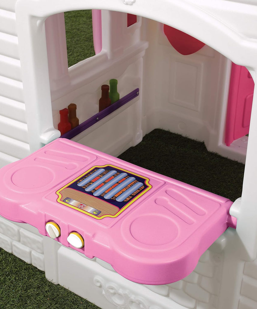Step2 Sweetheart Playhouse Pink & White – Kids Outdoor Cottage with Doorbell, Phone & Convertible BBQ Grill (134.6 x 119.4 x 147.3 cm)