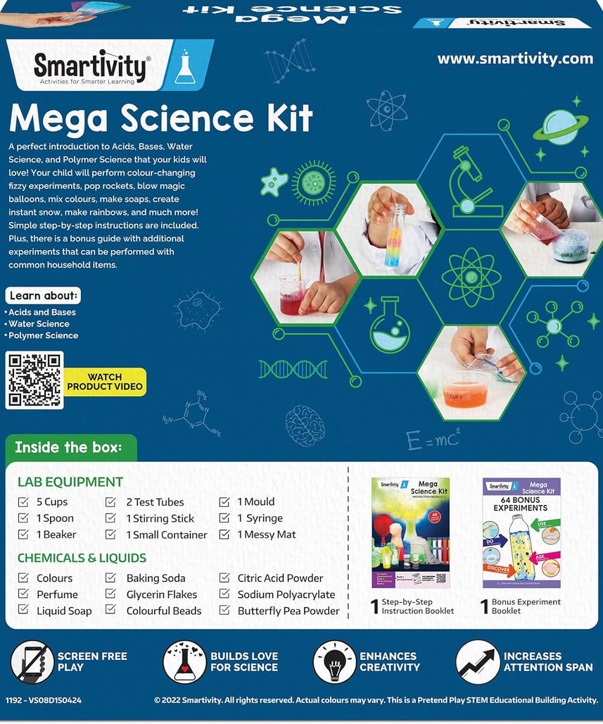 Smartivity Mega Science Kit 150+ Science Experiment Kit for Kids 6 to 14 Years Old | Birthday Gifts for Boys & Girls | STEM Educational Toys 6,7,8,9,10,11,12,13,14 Years Old Kids