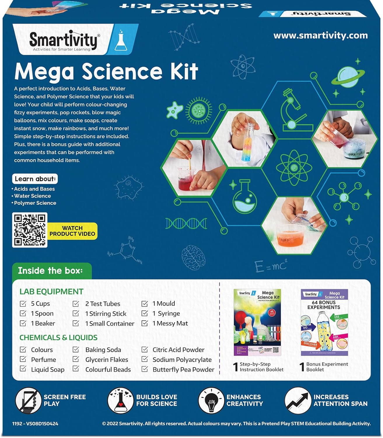 Smartivity Mega Science Kit 150+ Science Experiment Kit for Kids 6 to 14 Years Old | Birthday Gifts for Boys & Girls | STEM Educational Toys 6,7,8,9,10,11,12,13,14 Years Old Kids