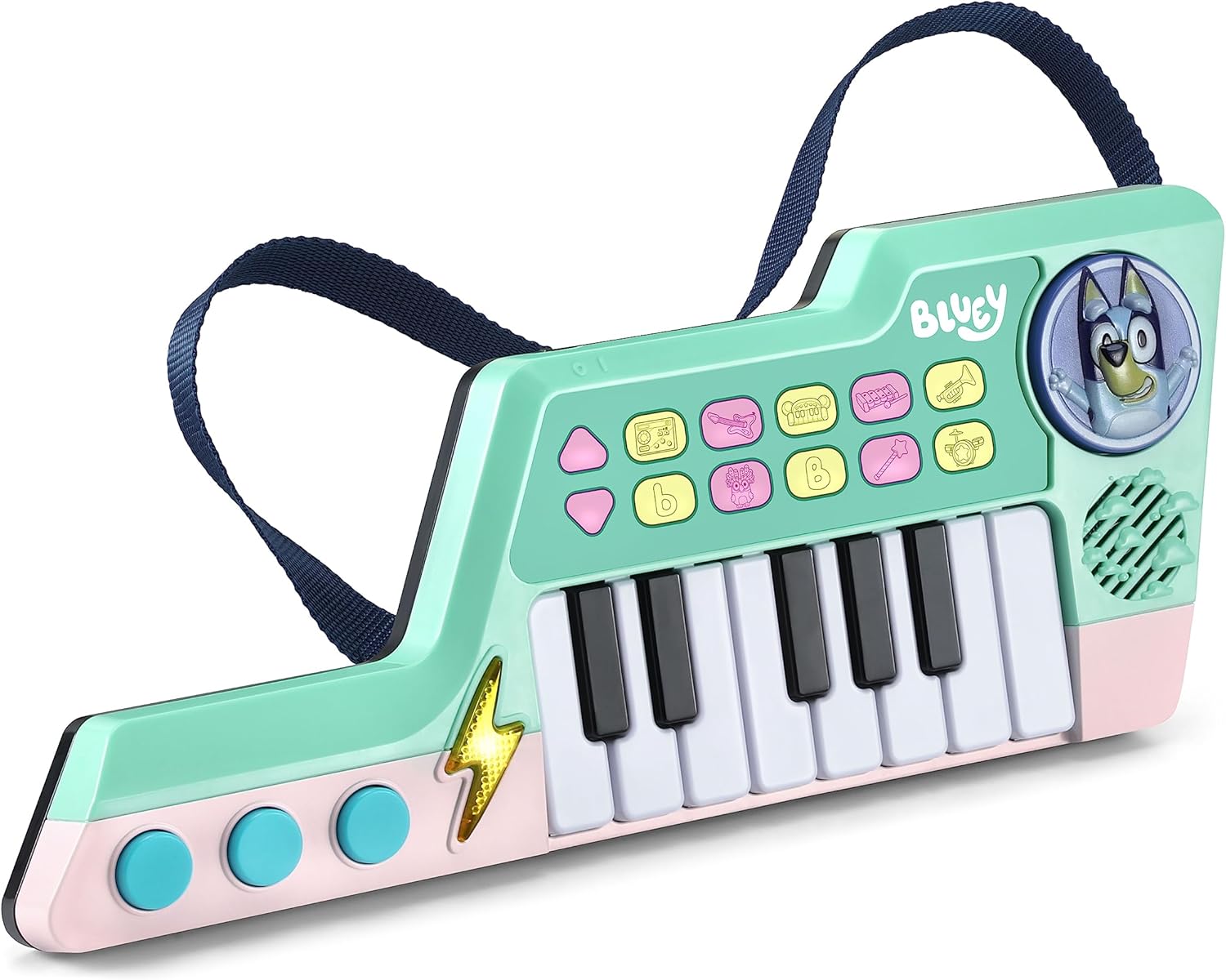 VTech Bluey Keytar, Interactive Musical Toy with 5 Instrument Sounds & 10 Melodies, Kids 3+ Years (English Version)