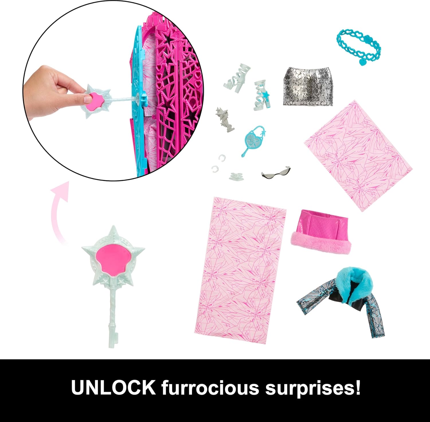 Monster High Skulltimate Secrets Hauntlywood Mysteries Catty Noir Doll and Accessories Set with Wardrobe and 19+ Glamorous Surprises Including Doll Clothes, JBG82