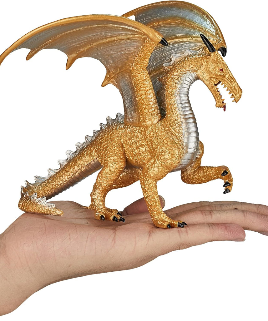 MOJO Golden Dragon Figurine, Hand-Painted Realistic Fantasy Replica, Detailed Collectible Model, Fantasy Collection, Display and Play Figure, Ages 3+