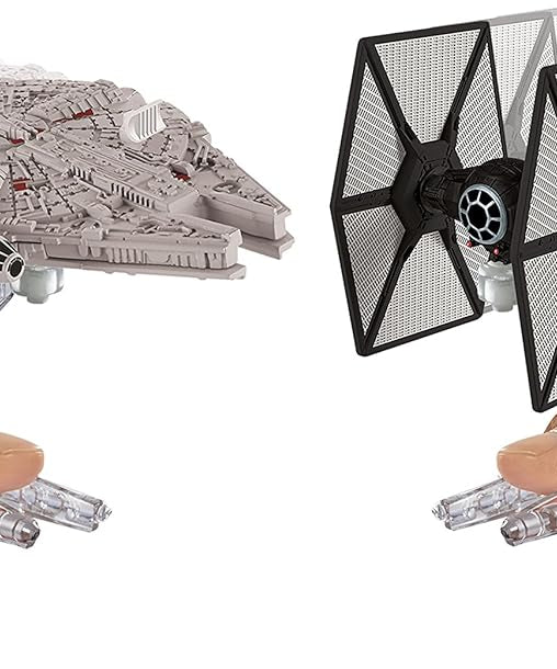 Hot Wheels Star Wars The Force Awakens TIE Fighter vs Millennium Falcon Die-Cast Starship 2 Pack for Kids 3+