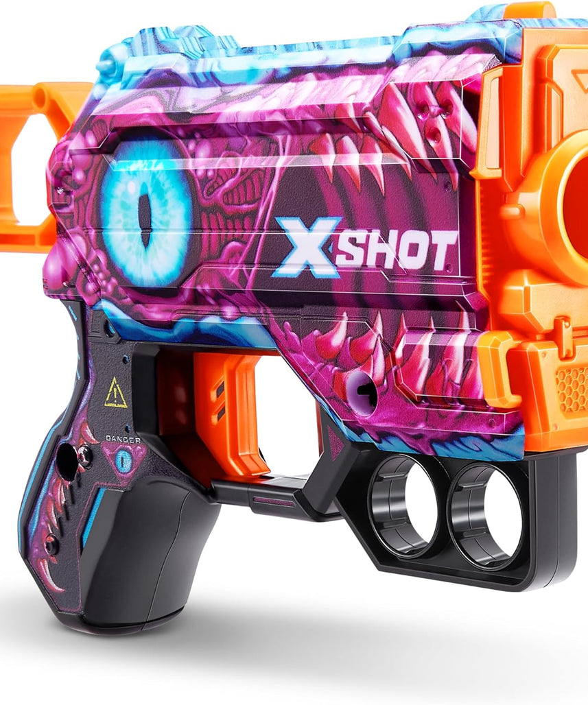 XShot Skins Griefer - Menace Enigma, Easy Reload, Fire Distances Upto 24m/ 80ft, Toy Foam Blaster & Guns, Includes 8 Darts, Dart Blaster with Storage, Toy Shooting Guns for Kids - 36515A