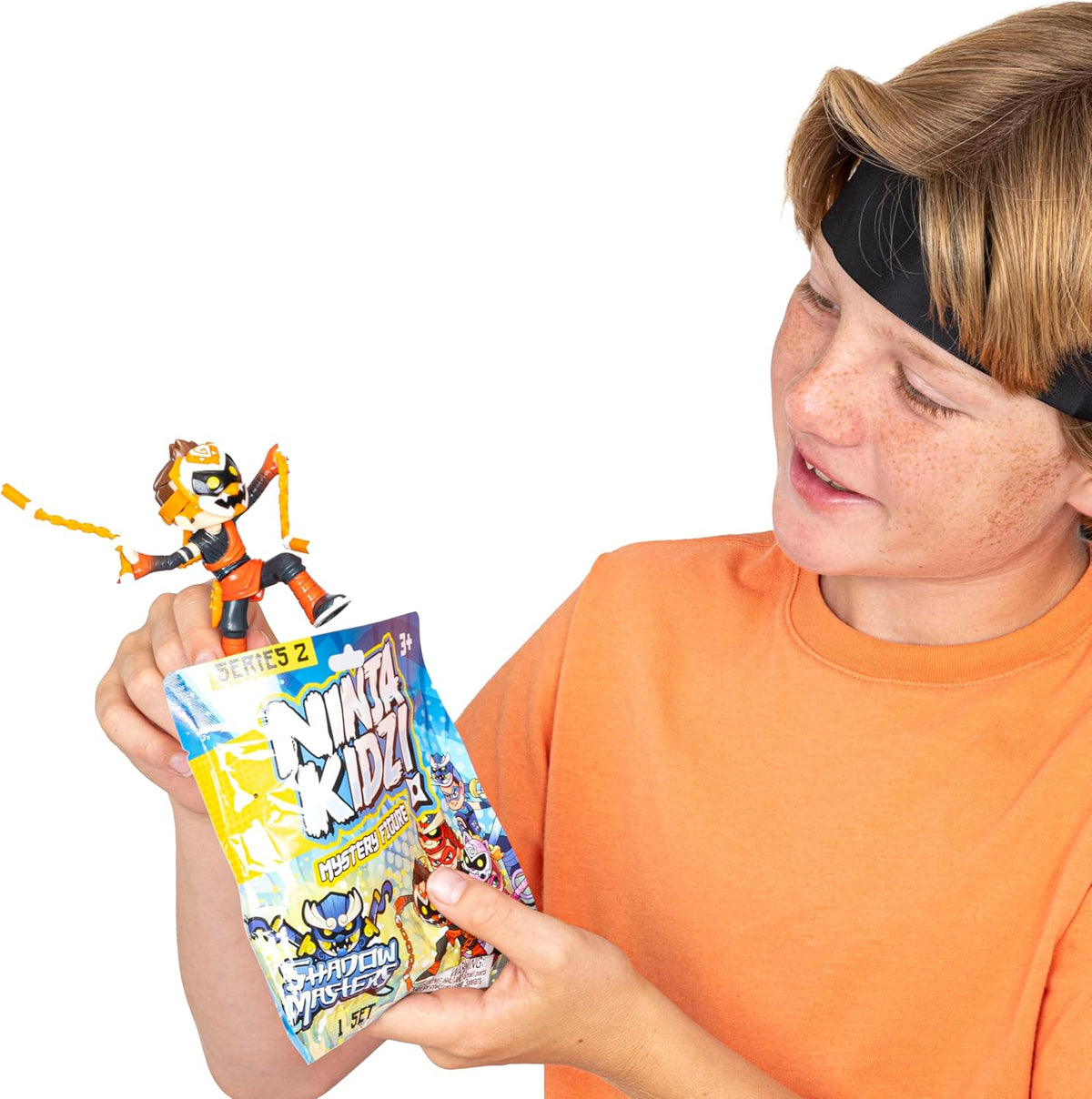 Ninja Kidz Shadow Masters Mystery Figures Series 2, Official Surprise Blind Bag Collectible Figure with Removable Mask & Accessories