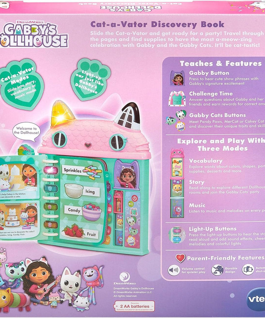 VTech Gabby’s Dollhouse Cat-a-Vator Discovery Book – Interactive Learning Toy for Kids 3+ Years