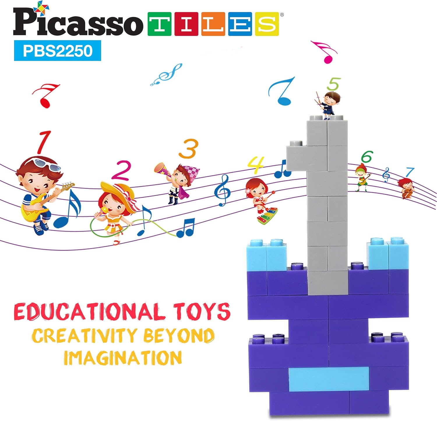 PicassoTiles 2250 PCs Building Block Tiles Creative Shapes to Enhance Imaginative Play Unique Set to Build Houses Animals Dinosaurs and More Vibrant STEM Toys Washable for Learning Education Ages 3+