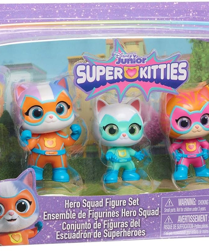 Disney Junior SuperKitties Hero Squad 5-Piece Figure Set by Just Play, Kids Toys for Ages 3+