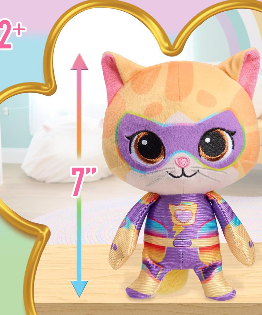 Disney Junior SuperKitties Su-Purr Charged 7-inch Small Sparks Plush Stuffed Animal, Sparks, Kitten, Kids Toys for Ages 2 Up by Just Play