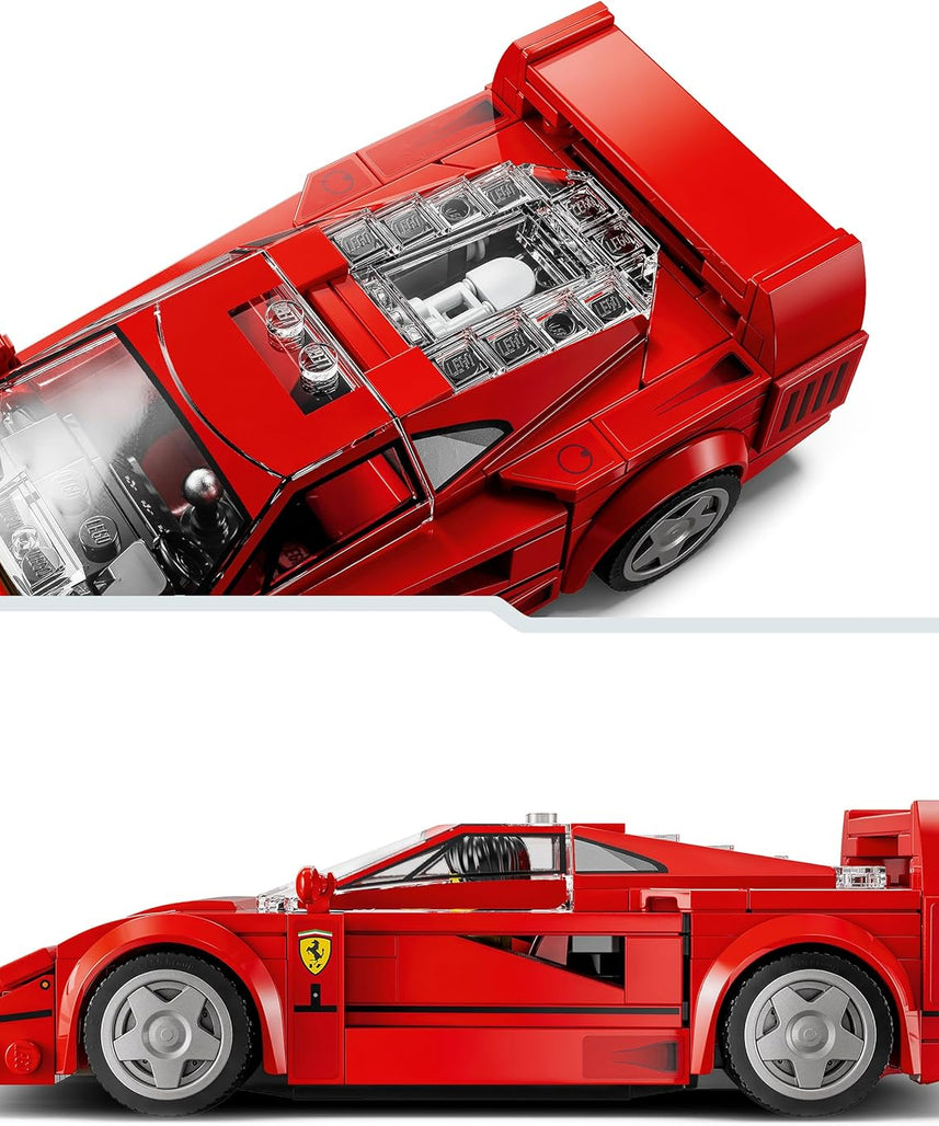 LEGO Speed Champions Ferrari F40 Supercar Buildable Vehicle, Toy Model Car for 9 Plus Year Old Boys and Girls, with Driver Minifigure, Kids' Bedroom Decoration, Gift Idea 76934