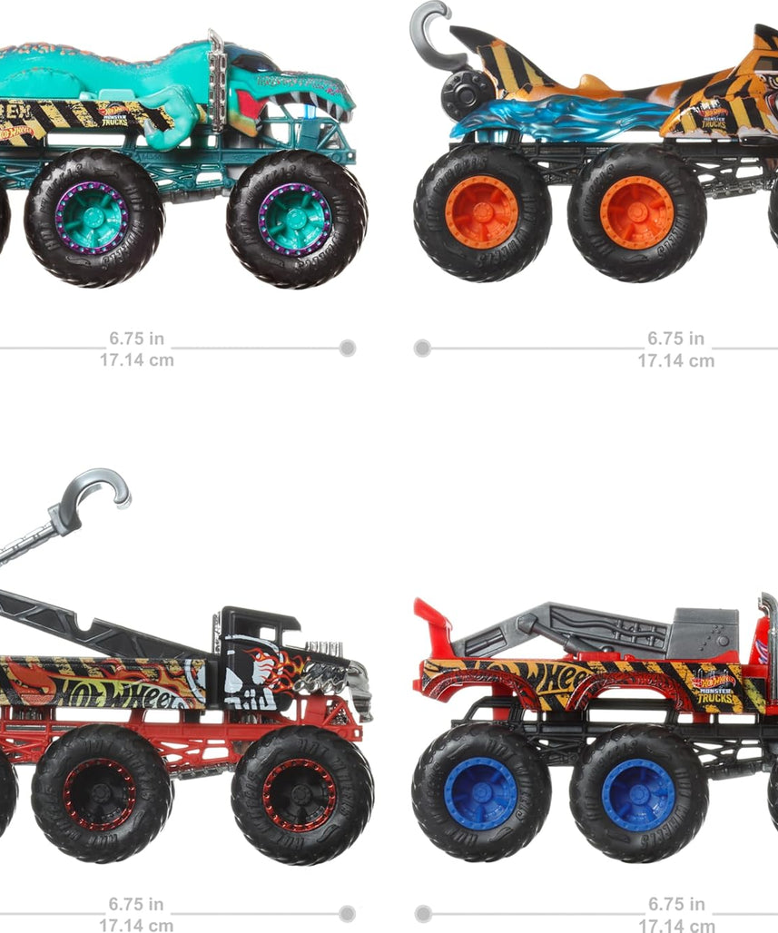 Hot Wheels Monster Trucks Big Rigs 1:64 Scale Die-Cast Toy Truck with 6 Wheels – Collectible Monster Truck Vehicles for Kids and Collectors, Ages 3 and Up