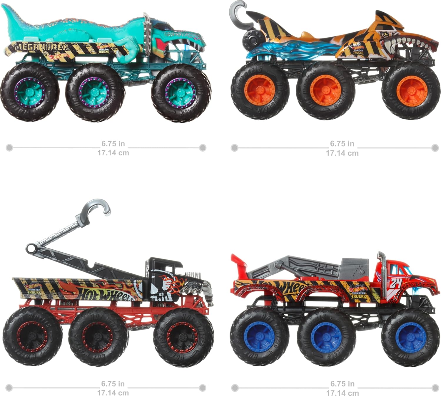 Hot Wheels Monster Trucks Big Rigs 1:64 Scale Die-Cast Toy Truck with 6 Wheels – Collectible Monster Truck Vehicles for Kids and Collectors, Ages 3 and Up
