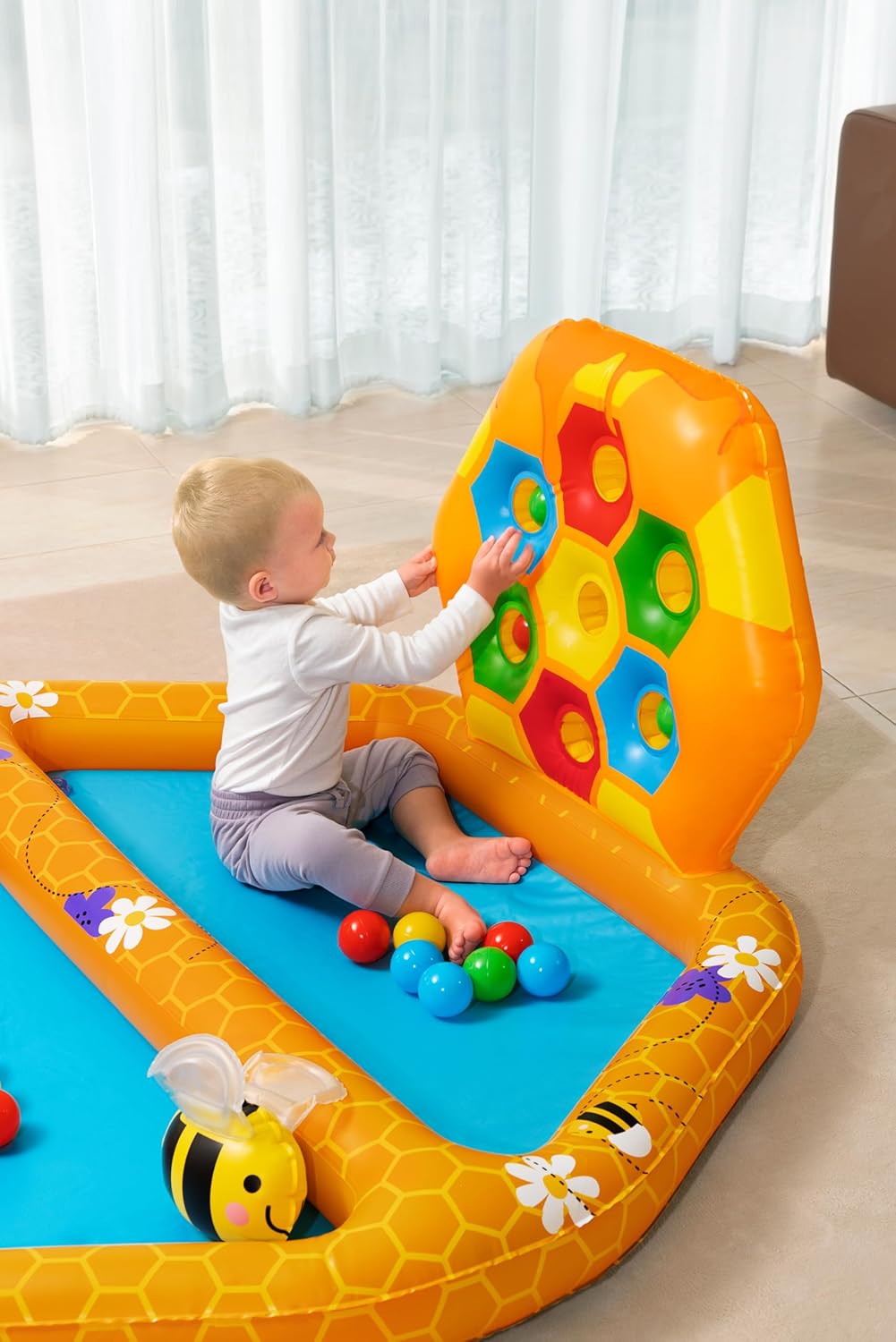 Bestway Lil' Beehive Paddling Pool & Ball Pit, 127 x 119 x 61 cm