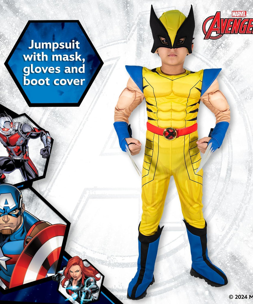 Party Centre Marvel Avengers X-Men Wolverine Classic Costume, 7-8 years