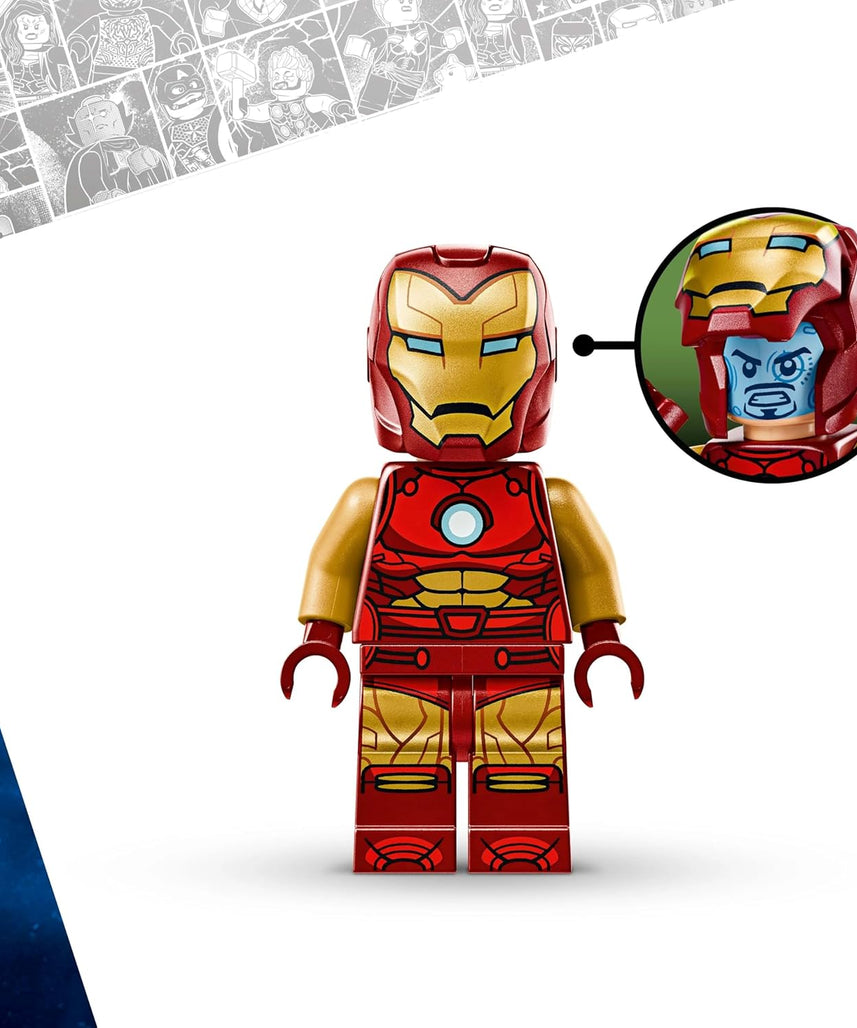 LEGO | Marvel Iron Man Mech vs. Ultron - Buildable Super Hero Toy with 2 Minifigures - Build-and-Play Figure Set - Ramadan Gift for 6 Plus Year Old Boys & Girls 76307