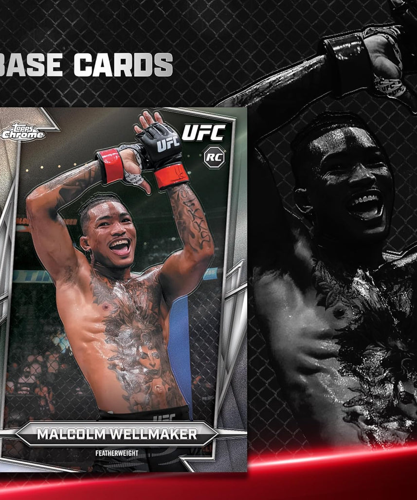 Topps Chrome UFC 2026 Factory Sealed Mega Box Trading Cards, Premium Collectible UFC Card Set with Refractors & Inserts, Ages 6+