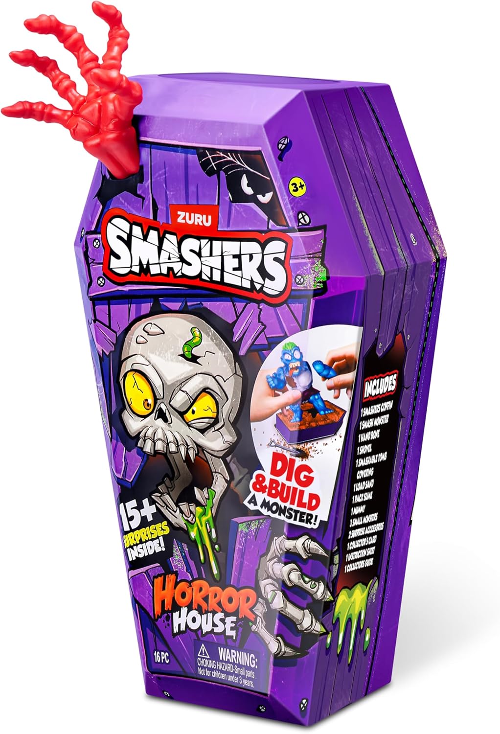 Zuru Smashers Horror House Series 1 Medium, Monster Building Kit, 15+ Surprises, Smash, Dig, Slime & Sand, Gross Collectible Toy, Kids Craft Playset, Gift Idea