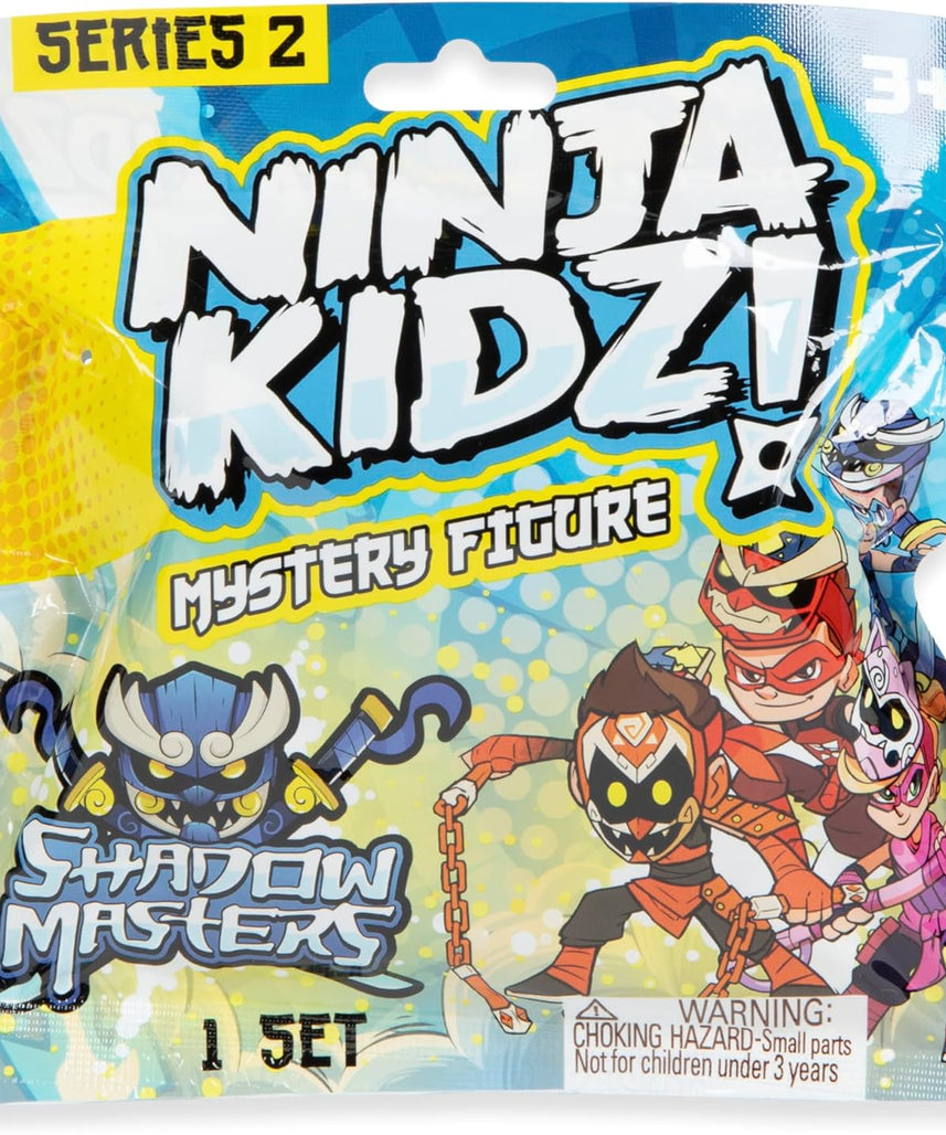 Ninja Kidz Shadow Masters Mystery Figures Series 2, Official Surprise Blind Bag Collectible Figure with Removable Mask & Accessories