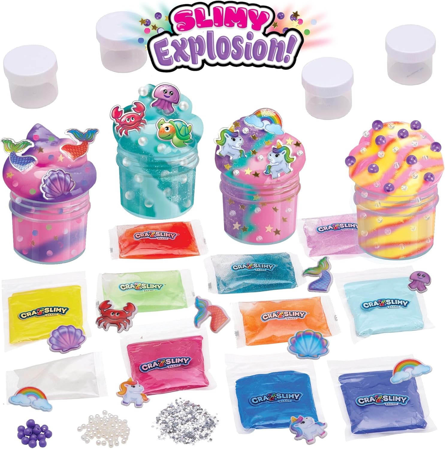 CRA-Z-Slimy DIY Slime Kit for Girls, Sparkle Fantasy Unicorn & Mermaid Theme, Ages 6+ Years