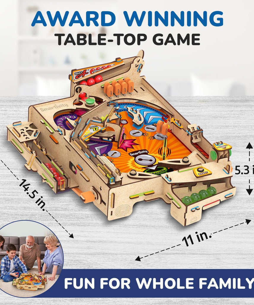 Smartivity Pinball Machine STEM DIY Fun Toy, Educational & Construction based Activity Game Kit for Kids 8 to 14, Best Gift for Boys & Girls, Learn Science Engineering Project