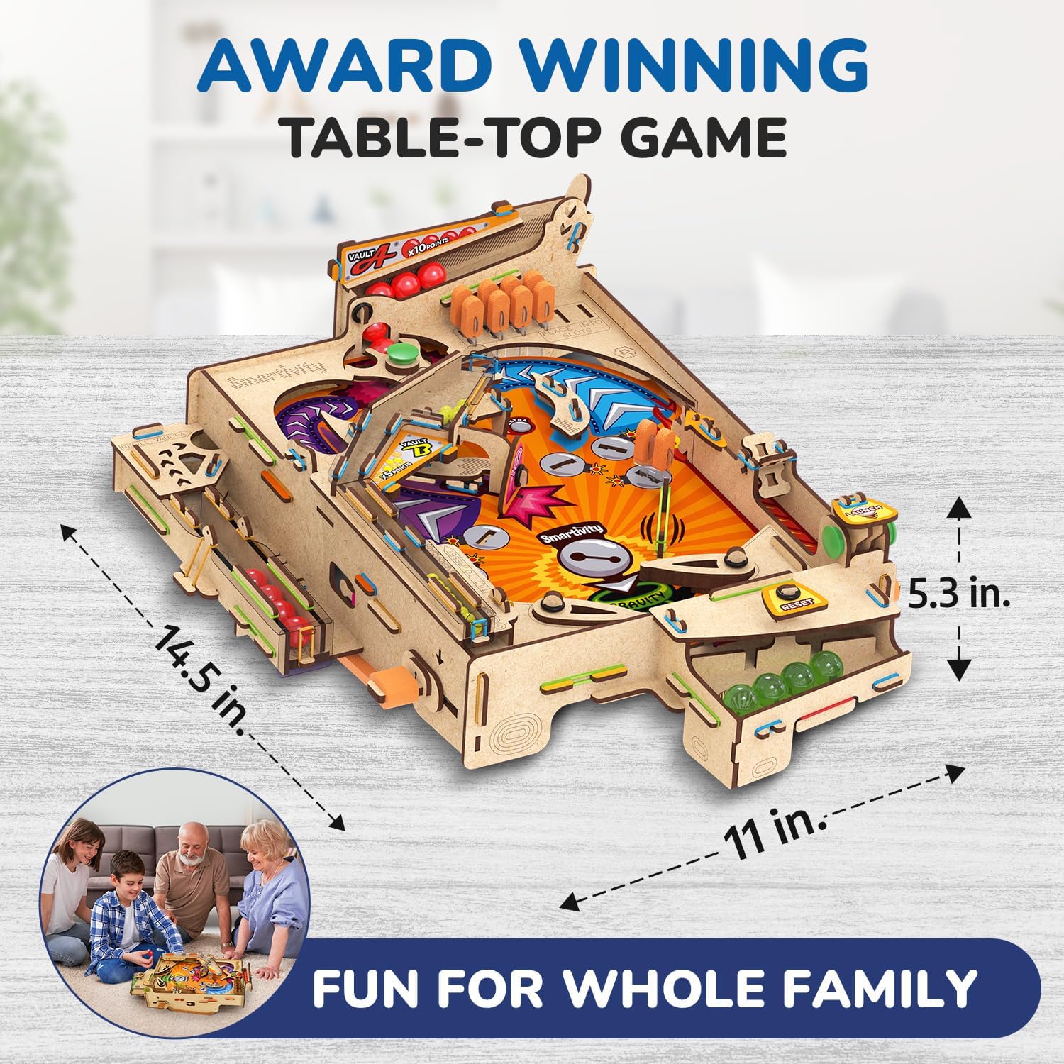 Smartivity Pinball Machine STEM DIY Fun Toy, Educational & Construction based Activity Game Kit for Kids 8 to 14, Best Gift for Boys & Girls, Learn Science Engineering Project