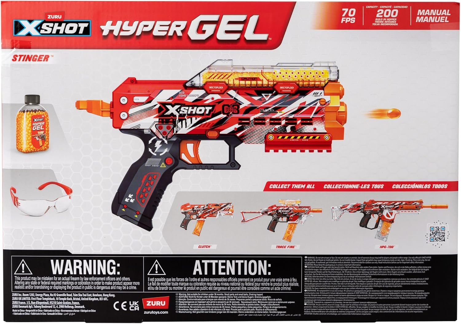 مسدس إكس شوت هايبر جل سيريز ١، ٣٠٠٠ جيليت، مسدس رغوة، زجاجة رذاذ، للأطفال والكبار، تنسيق حركة اليد والعين، ألعاب فيديو وألعاب خارجية، لا يحتاج إلى بطاريات