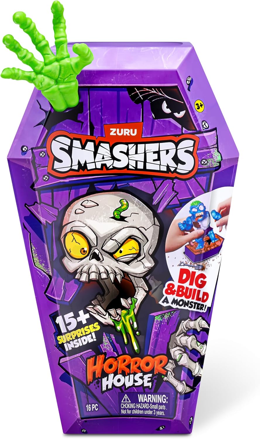 Zuru Smashers Horror House Series 1 Medium, Monster Building Kit, 15+ Surprises, Smash, Dig, Slime & Sand, Gross Collectible Toy, Kids Craft Playset, Gift Idea