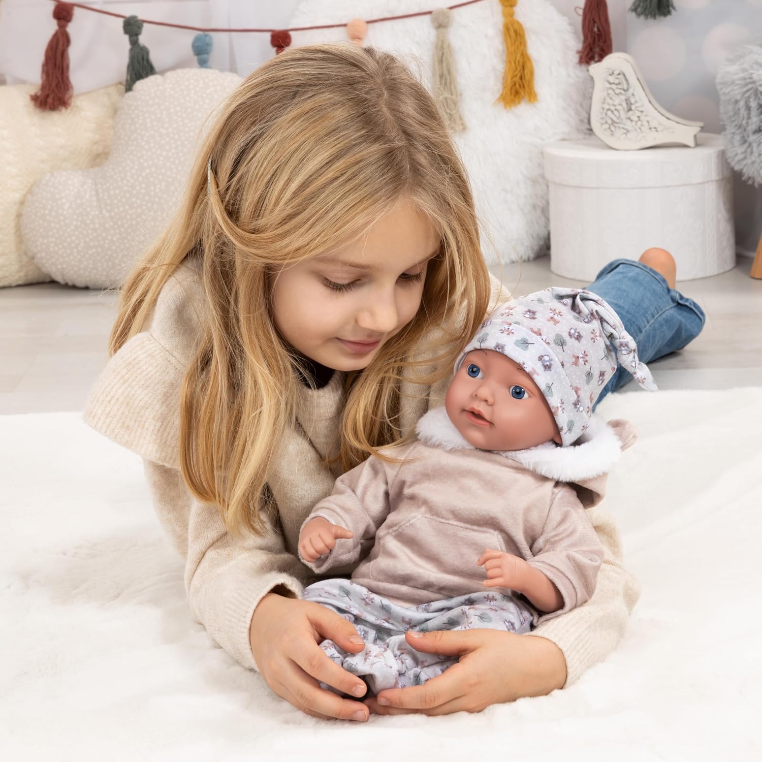 Bayer Design 93827AG Reborn Baby Doll Lifelike Realistic Dummy Bottle 38cm