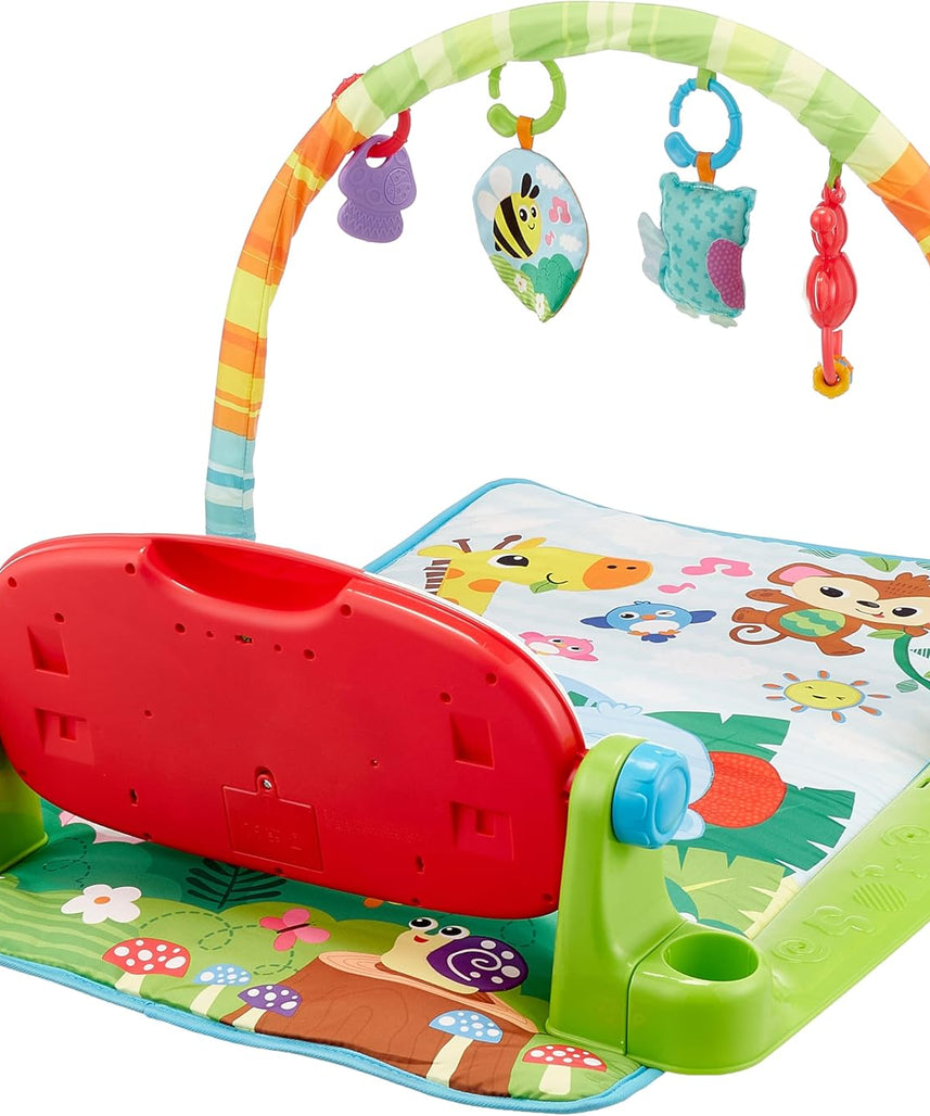 Winfun Jungle Pals Kick ’N Play Musical Gym | Baby Activity Play Mat with Lights & Sounds | Infant Gym with Hanging Toys & Musical Kicking Pad for Newborns 0M+
