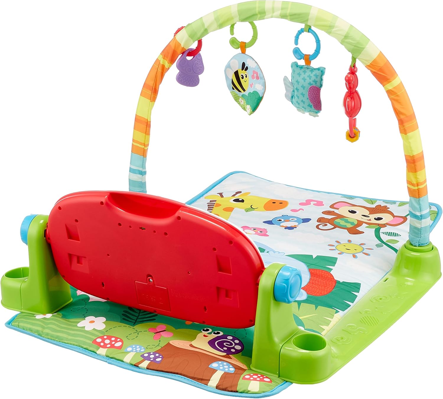 Winfun Jungle Pals Kick ’N Play Musical Gym | Baby Activity Play Mat with Lights & Sounds | Infant Gym with Hanging Toys & Musical Kicking Pad for Newborns 0M+