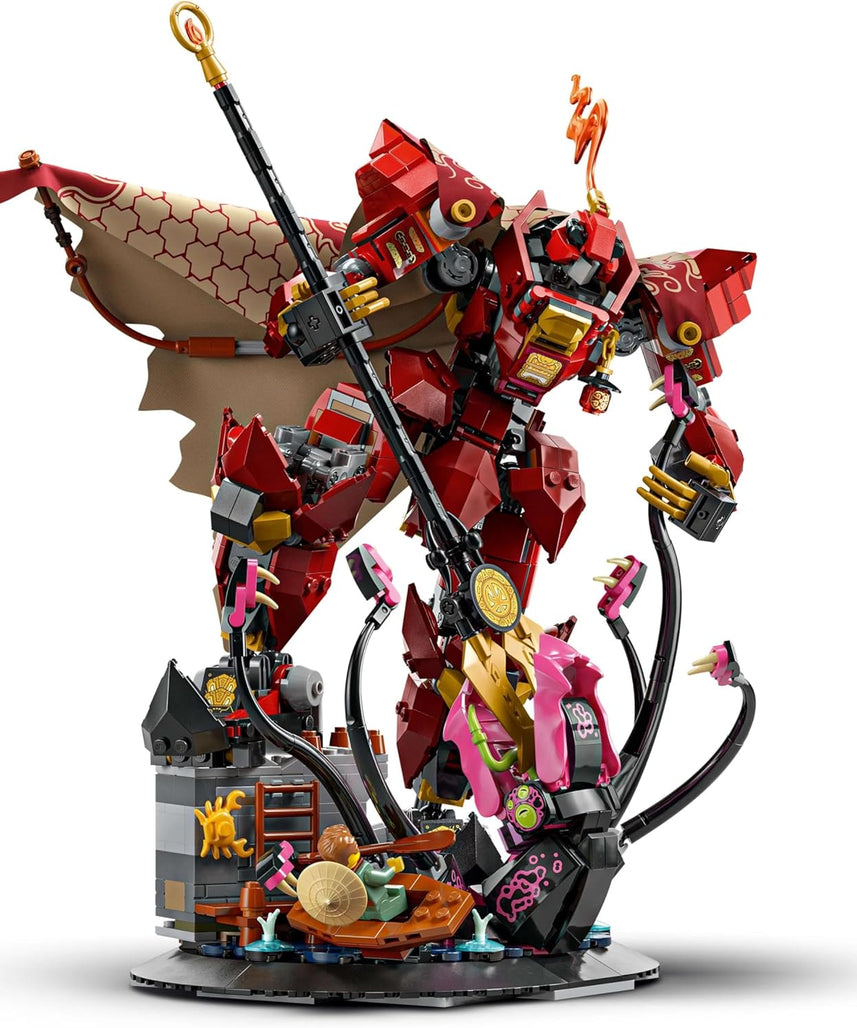 LEGO Ninjago The Fire Knight Mech Toy - Monstrosity Building Set with a Posable Figure, 2 Minifigures & a Sea Monster on a Display Stand - Birthday Gift for 14+ Year Old Boys and Teenagers - 71846