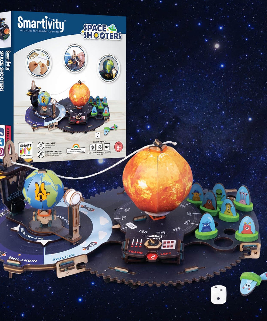 Smartivity DIY Space Shooters STEM Fun Toy, Educational & Construction Based Activity Game Kit for Kids 8 to 14, Best Birthday Gift for Boys & Girls