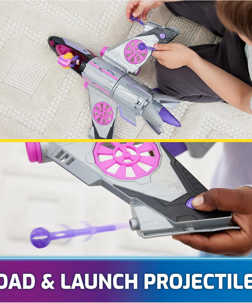 Paw Patrol Mighty Movie Skye Rescue Jet, Transforming Jet with Lights and Sounds, Action Figure, Projectile Launchers, Deluxe Kids Toy 3+