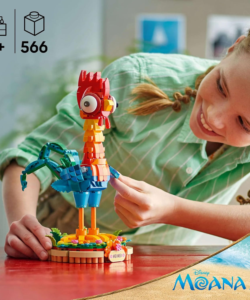 LEGO | Disney Moana 2 Heihei Building Toy - Play and Display Animal Figure with a Rotating Head, Posable Wings & Tail Feathers plus a Stand - Ramadan Gift for 9+ Year Old Girls - 43272