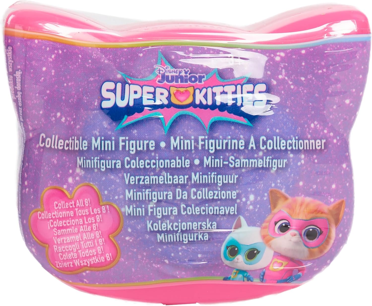 Just Play Disney Junior SuperKitties Collectible Figures Series 1, Surprise Heart Capsule with 1 Figure, Superhero & Kitten Characters, Kids Toy for Boys & Girls Ages 3+