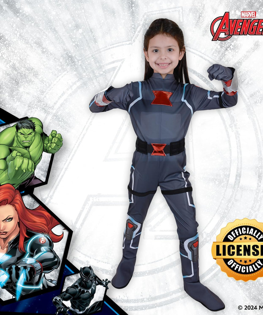 Party Centre Marvel Black Widow Classic Costume, Superhero Child Costume, Cosplay Dress Up, Large