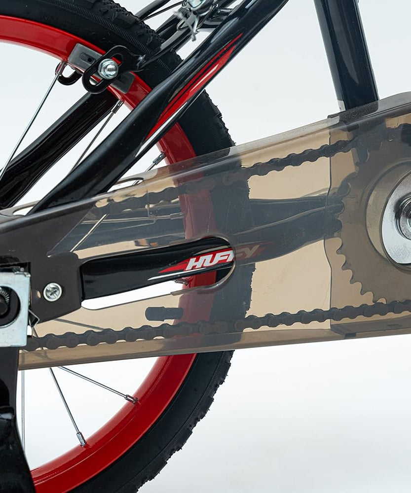 Huffy Moto X 16 Inch Kids Bike, Black, Unisex Youth Bicycle with Stabilisers, BMX Styling, Quick Connect Assembly, Ages 5-7