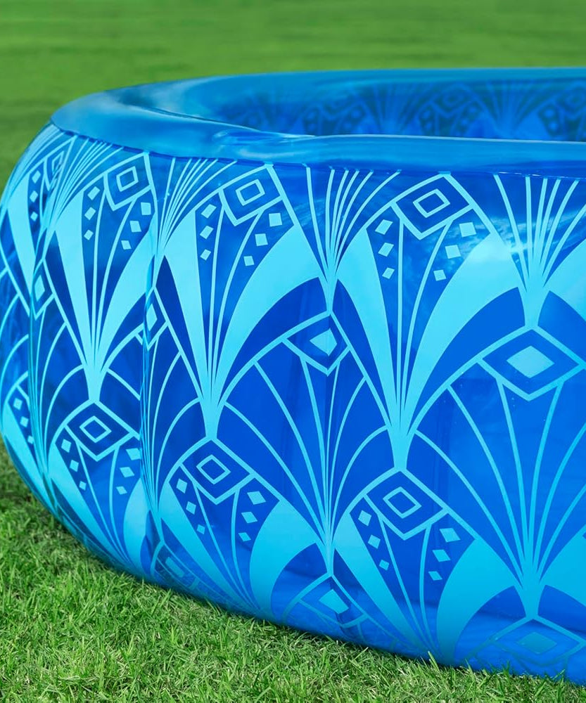 Bestway Bohemian Blue Inflatable Pool 168X53cm, Outdoor & Indoor Relaxation & Play, Family Pools, Artistic Design, Extra-wide Sidewalls For Stability, Quick Easy Setup, Perfect For Families With Kids