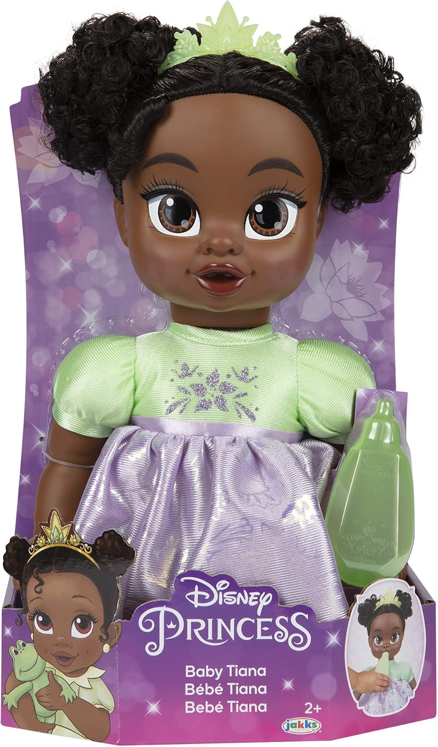 Disney Princess Tiana Baby Doll with Baby Bottle & Tiara